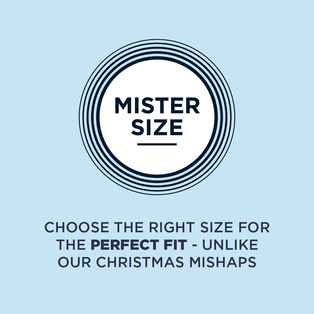 Logo Mister Size s tekstom ispod: Odaberite pravu veličinu za savršeno pristajanje