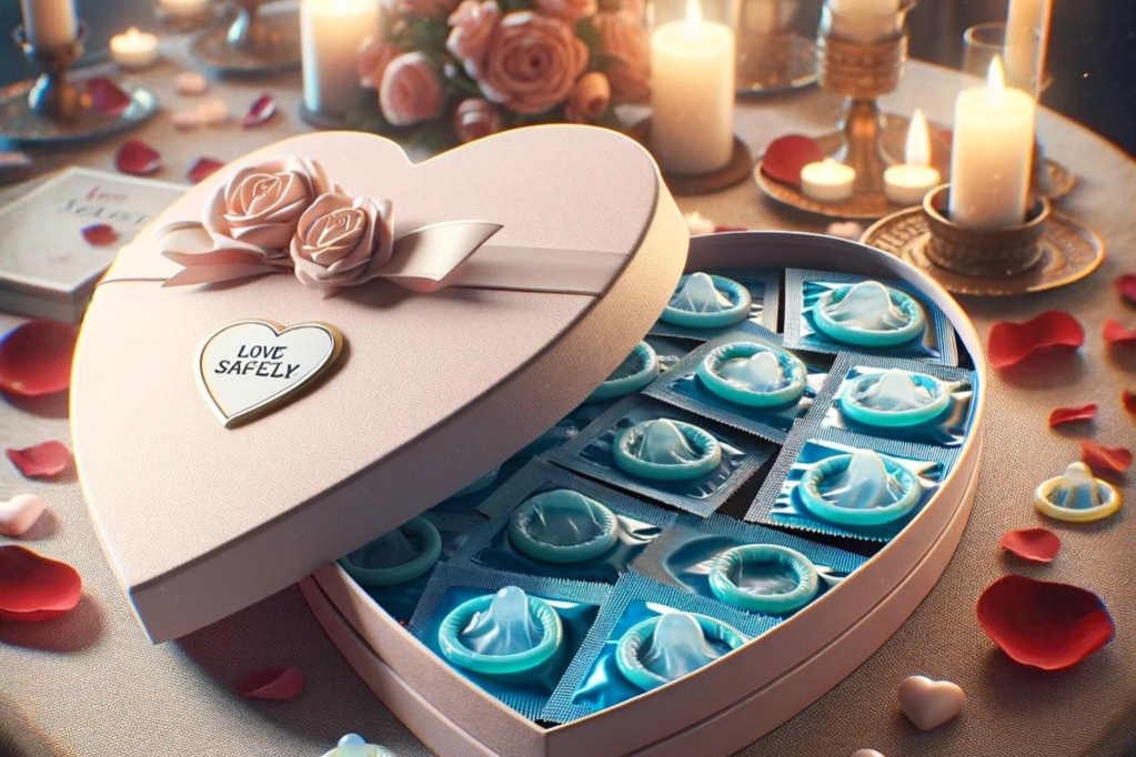 Kondomi u kutijici u obliku srca za Valentinovo